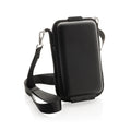 Hardshell reisetui met telefoonvak en nekkoord, zwart