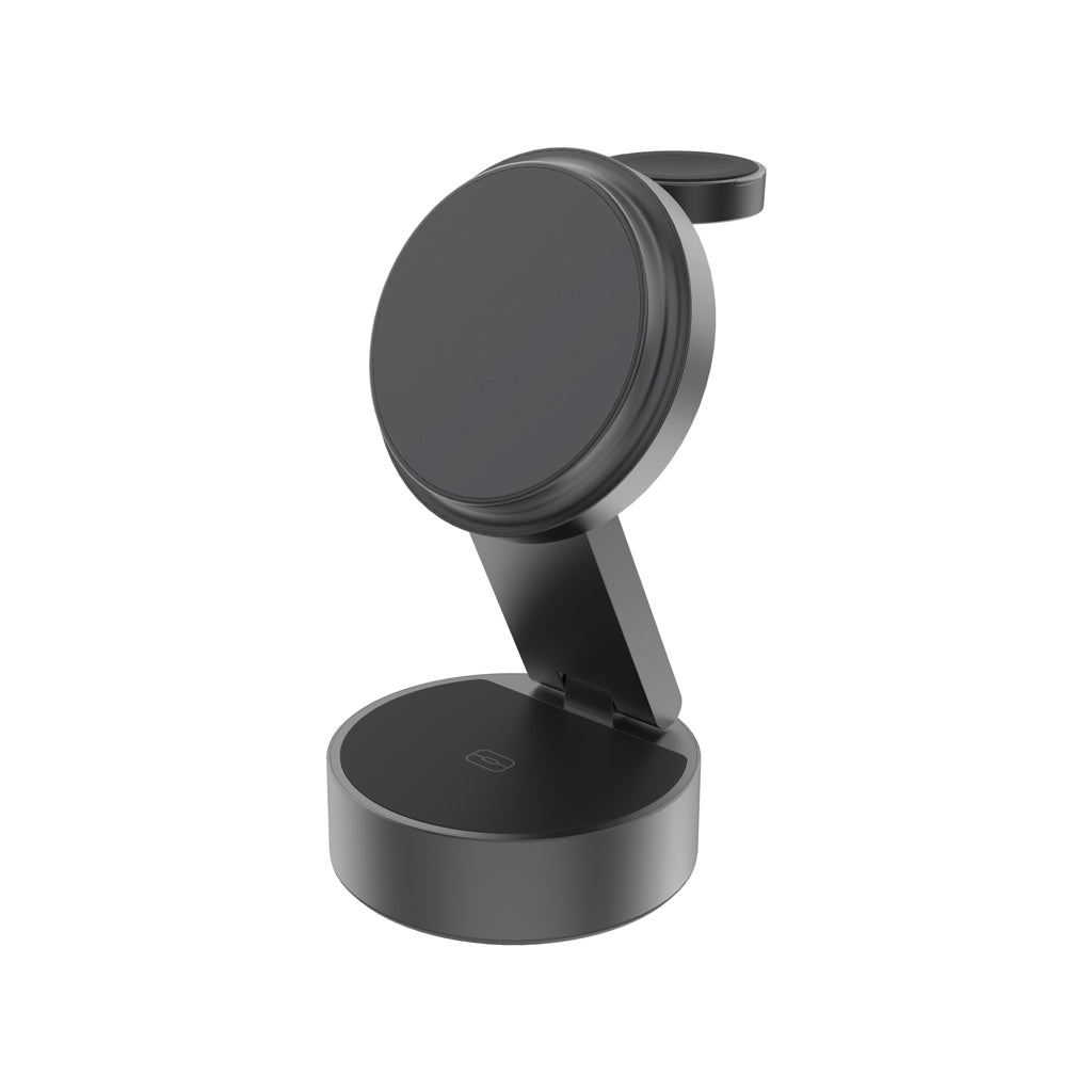 Compacte 3-in-1 snellader 25W, opvouwbaar aluminium, grijs