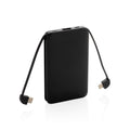 Powerbank 5.000 mAh met geintegreerde 3-in-1 kabel, zwart