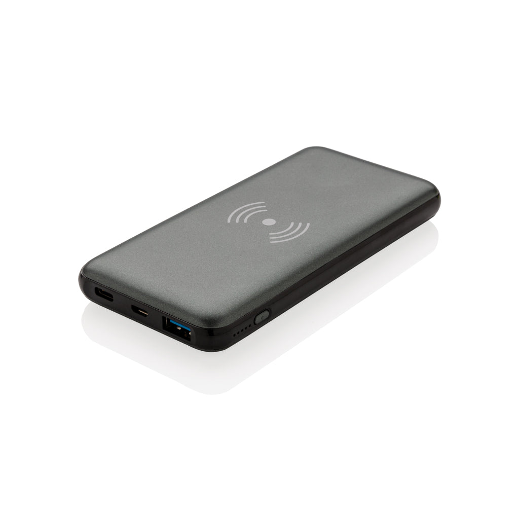 Powerbank 10.000 mAh met 10W draadloos snelladen en PD, grijs