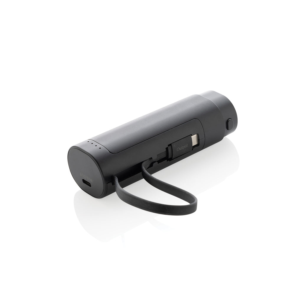Powerbank 5.000 mAh met uitneembare batterij voor recycling, zwart