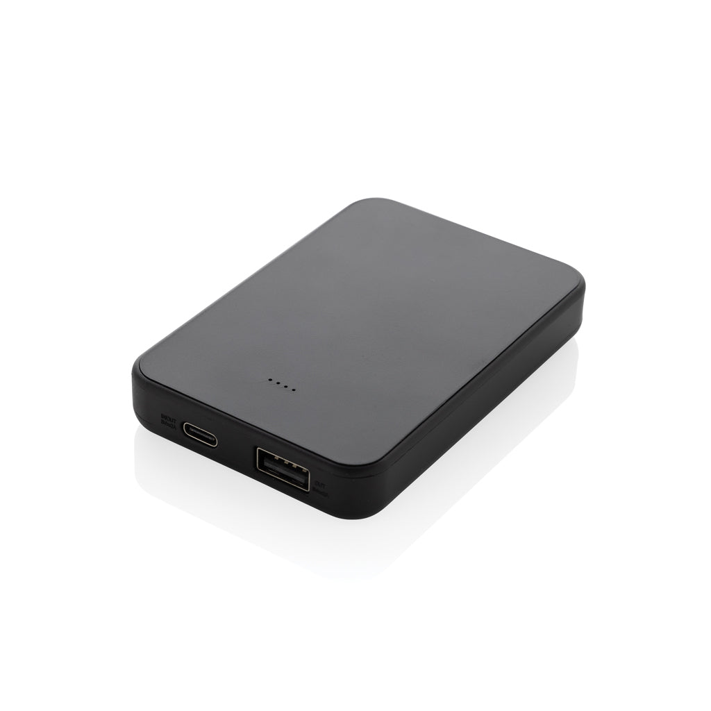 Powerbank 5.000 mAh met USB-C en USB-A poort, zakformaat, zwart