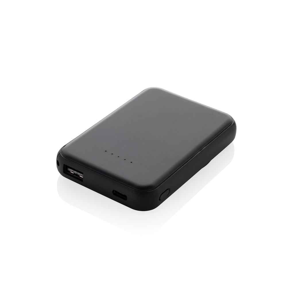 Magnetische powerbank 5.000 mAh met 5W draadloos opladen, zwart