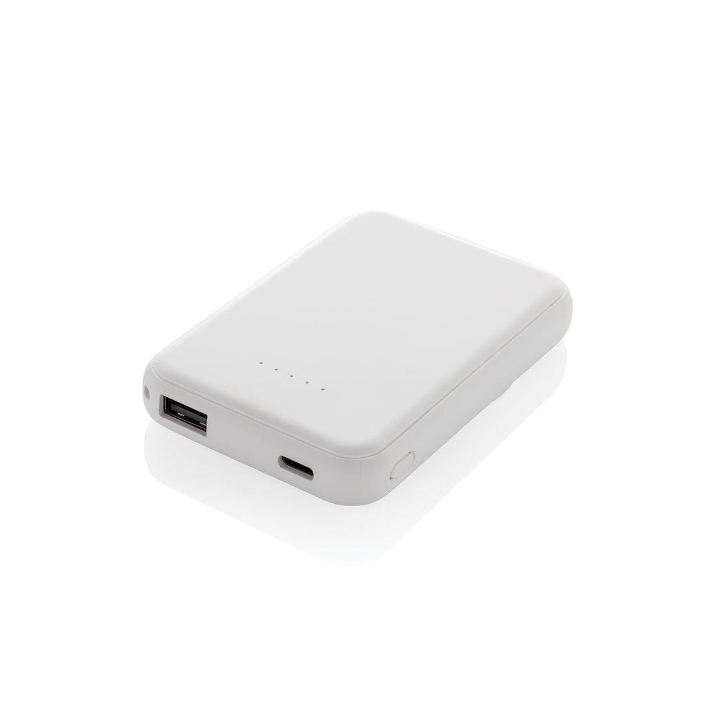 Magnetische powerbank 5.000 mAh met 5W draadloos opladen, wit