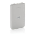 Powerbank 5.000 mAh met 5W draadloos opladen, zakformaat, wit