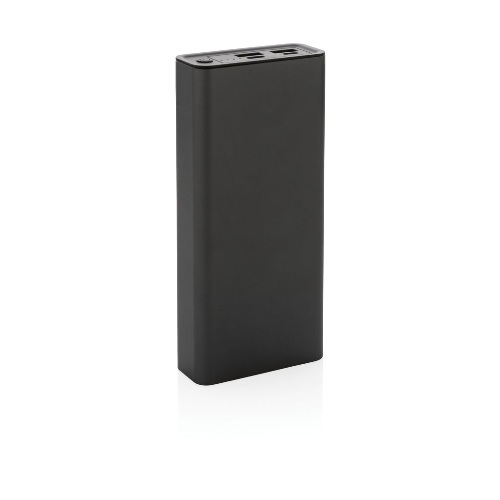 Powerbank 20.000 mAh van gerecycled aluminium met snelladen 18W, grijs