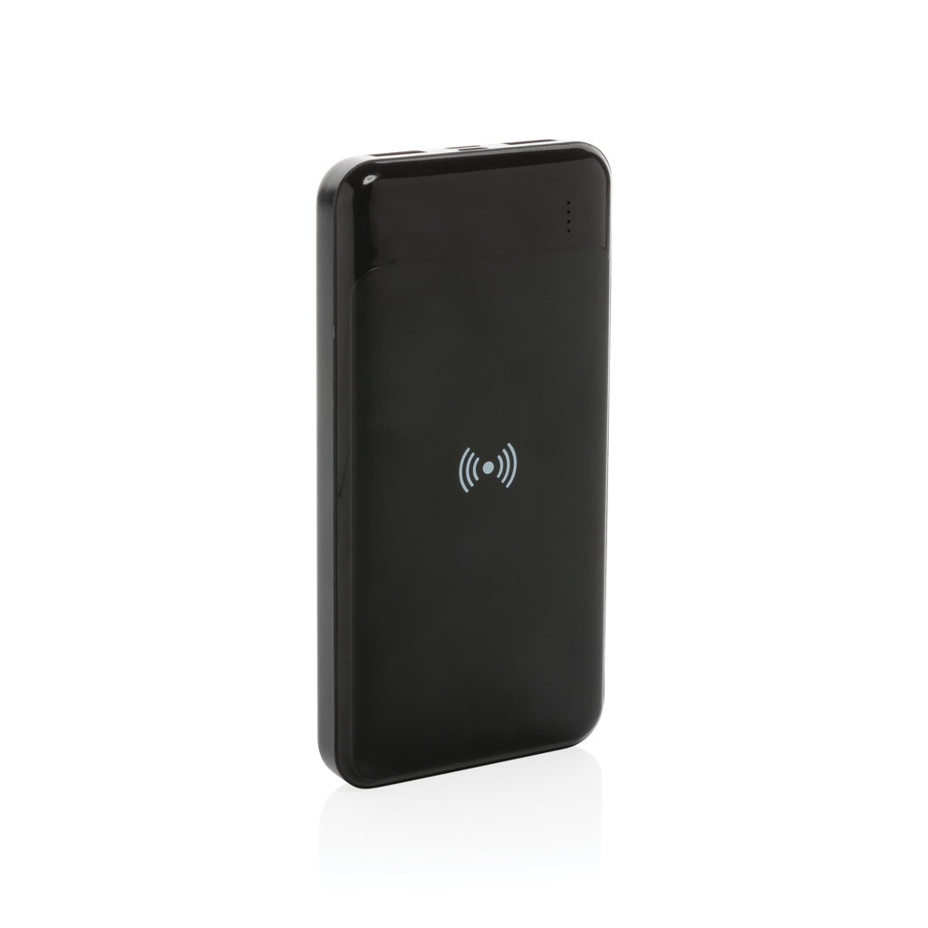 Powerbank 8.000 mAh met 5W draadloos opladen, zwart