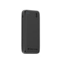 Powerbank 20.000 mAh met intrekbare USB-C-kabel, drie uitgangen, zwart