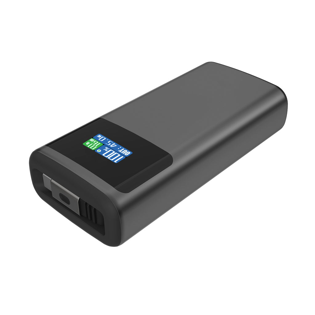 Powerbank 10.000 mAh met 45W en oprolbare USB-C-kabel, grijs