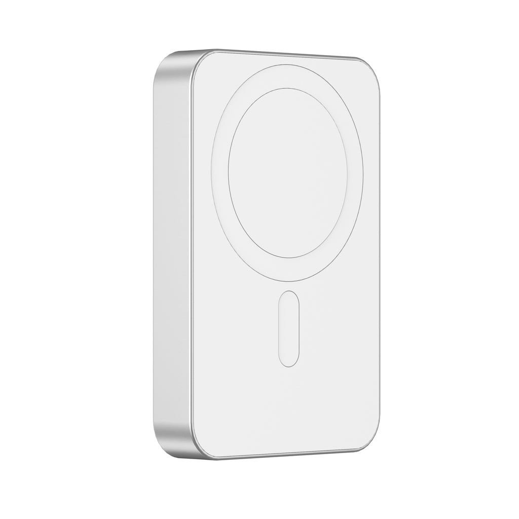 Magnetische powerbank 10.000 mAh met 15W draadloos opladen, zilver