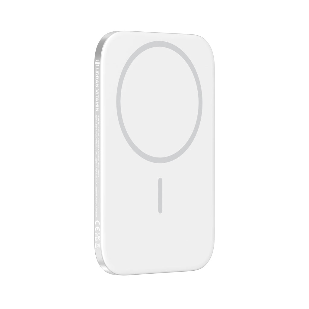 Ultradunne magnetische powerbank 3.000 mAh, 4 mm dik, zilver