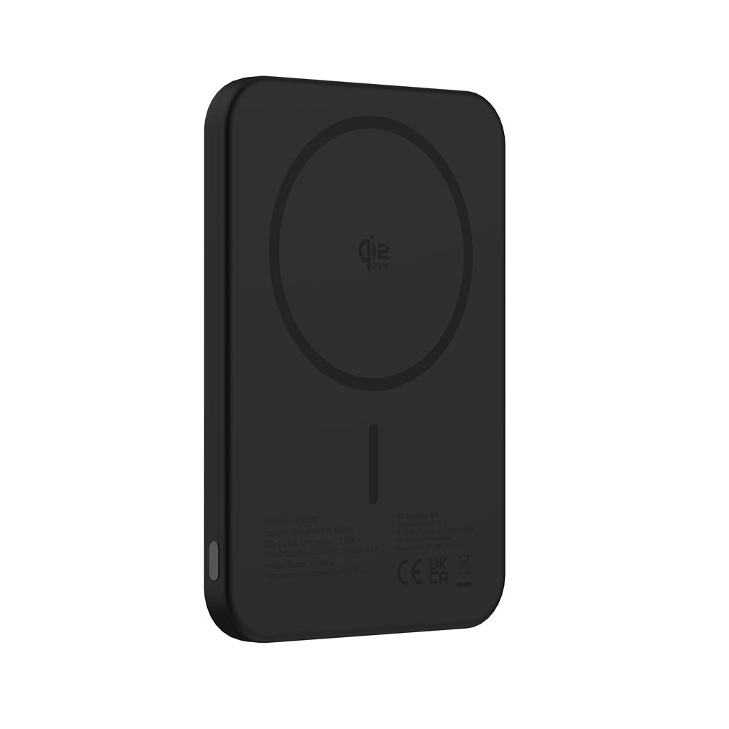 Magnetische powerbank 5.000 mAh met Qi2.2 25W laden, zwart