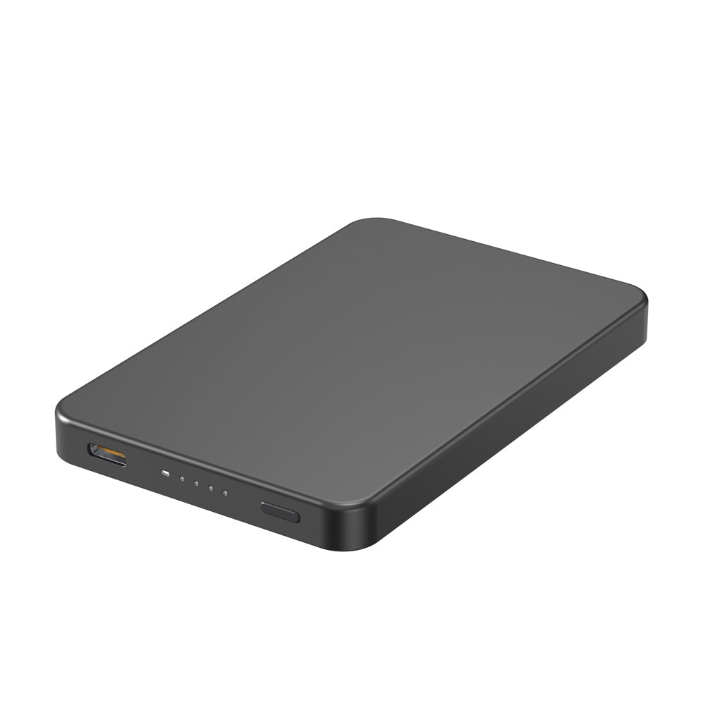 Magnetische powerbank 5.000 mAh met 15W draadloos laden, zwart