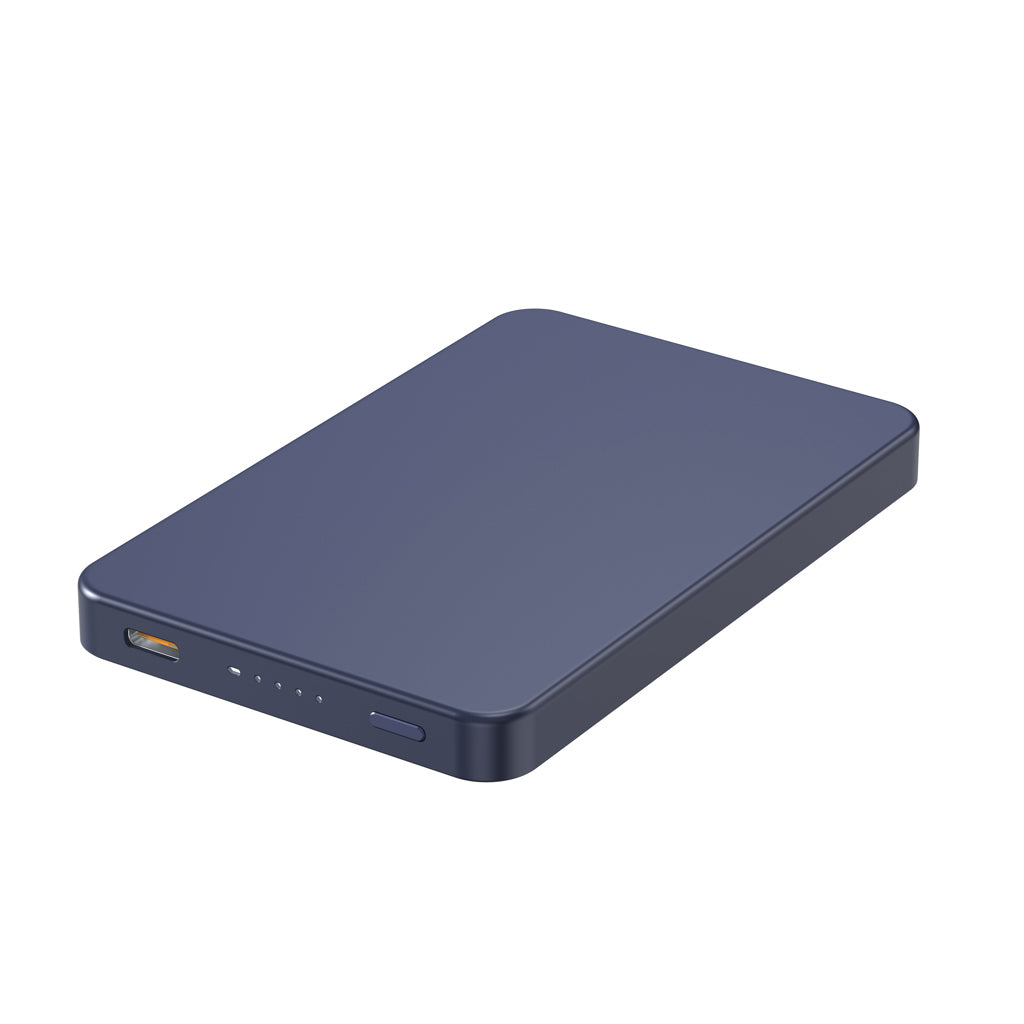 Magnetische powerbank 5.000 mAh met 15W draadloos laden, blauw