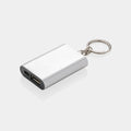 Sleutelhanger-powerbank 1.000 mAh van aluminium, zilver