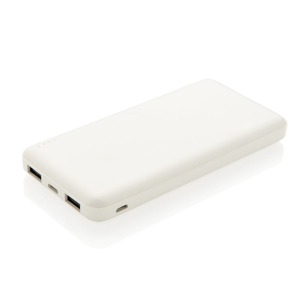 Zakformaat powerbank 10.000 mAh met dubbele USB-poort, wit