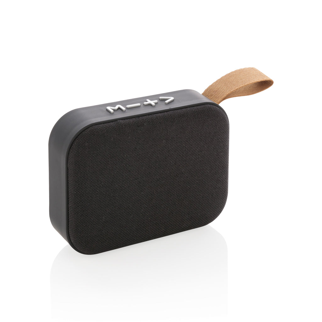 Draadloze speaker 3W met stoffen rooster, zwart