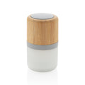 Bamboe speaker 3W met sfeerlicht in 4 standen, wit