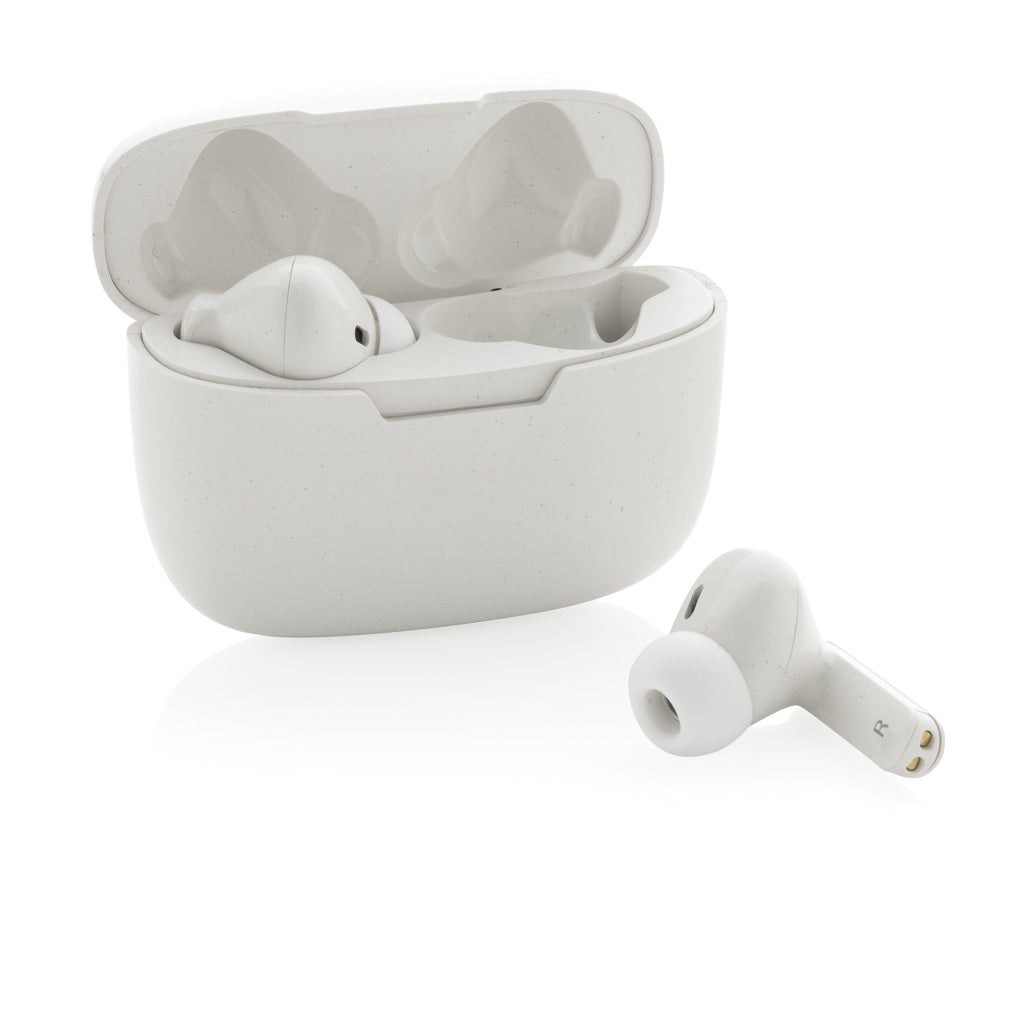 TWS-oordoppen van 56% gerecycled plastic, wit