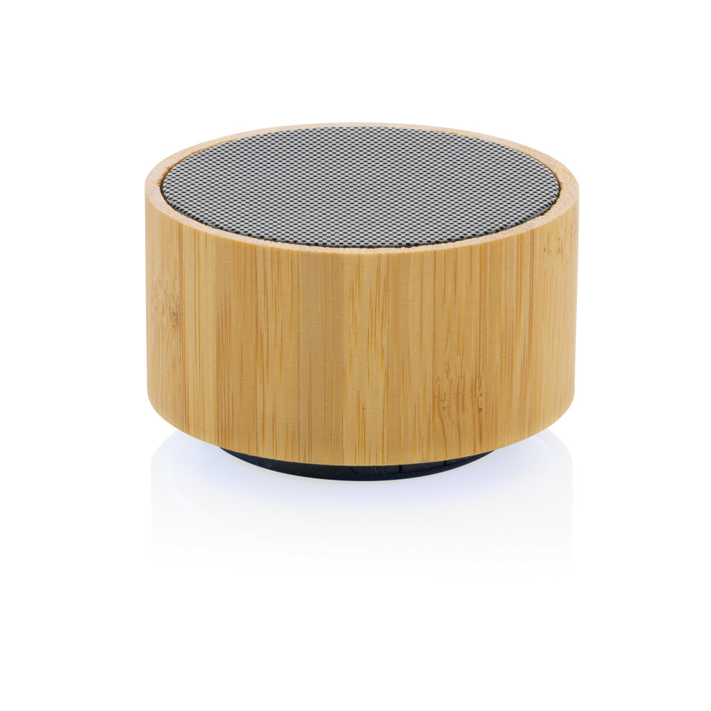Bamboe speaker 3W met lampje, 16% gerecycled plastic, zwart