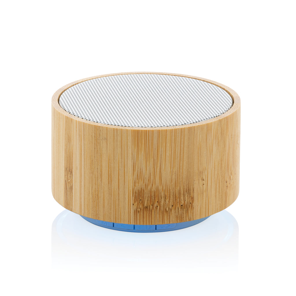 Bamboe speaker 3W met lampje, 16% gerecycled plastic, wit