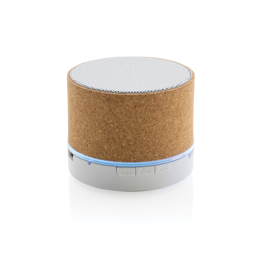Kurken speaker 3W met ingebouwd lampje, bruin