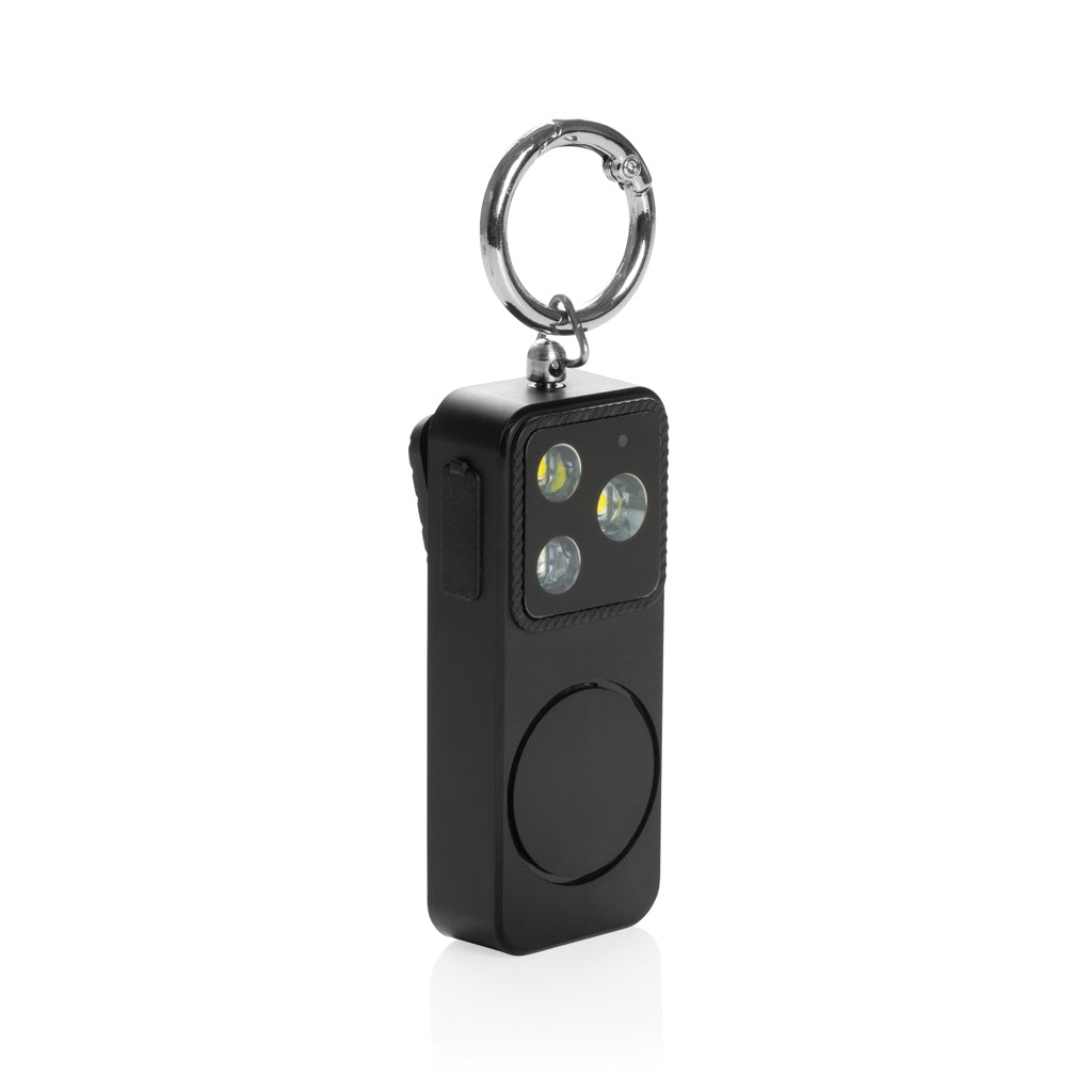 Persoonlijk alarm met sleutelhanger en clip, 150 dB, zwart
