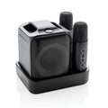 Karaokeset met 2 microfoons en oplaadstation, zwart