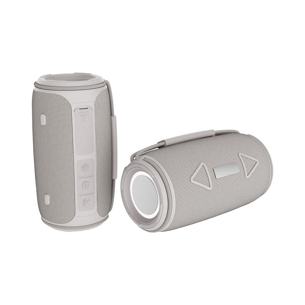 Waterdichte speaker 16W met dubbele subwoofer, IPX4, grijs