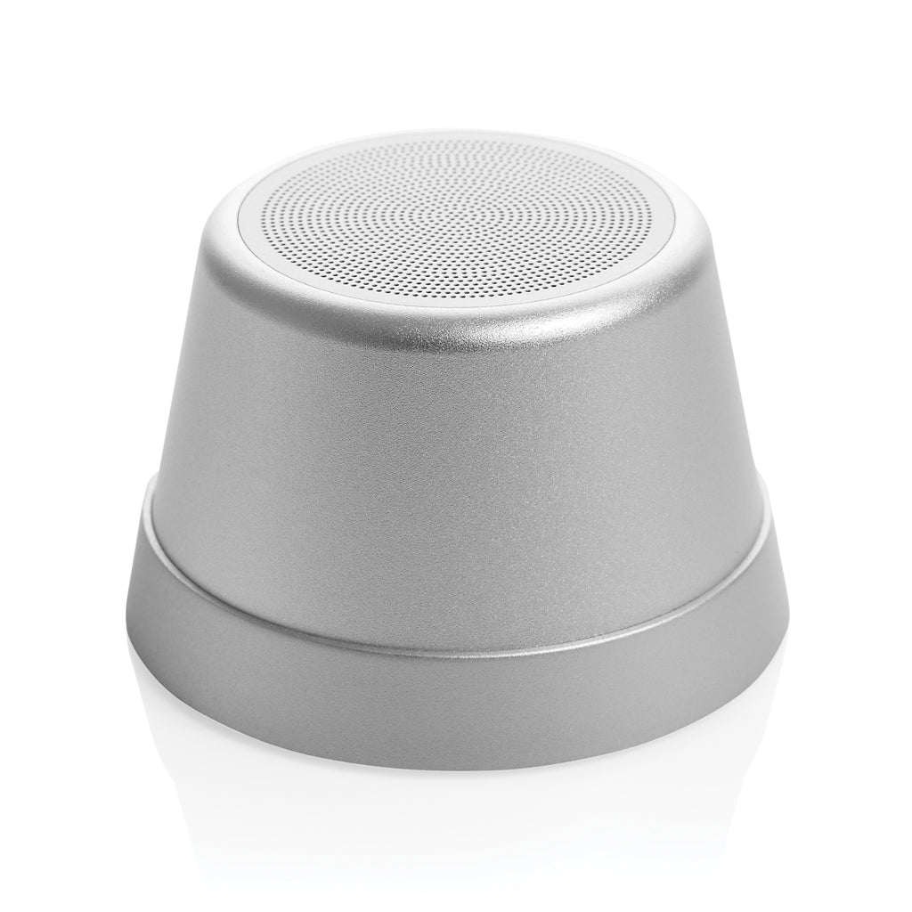 Magnetische speaker 5W van gerecycled aluminium, IPX4, zilver