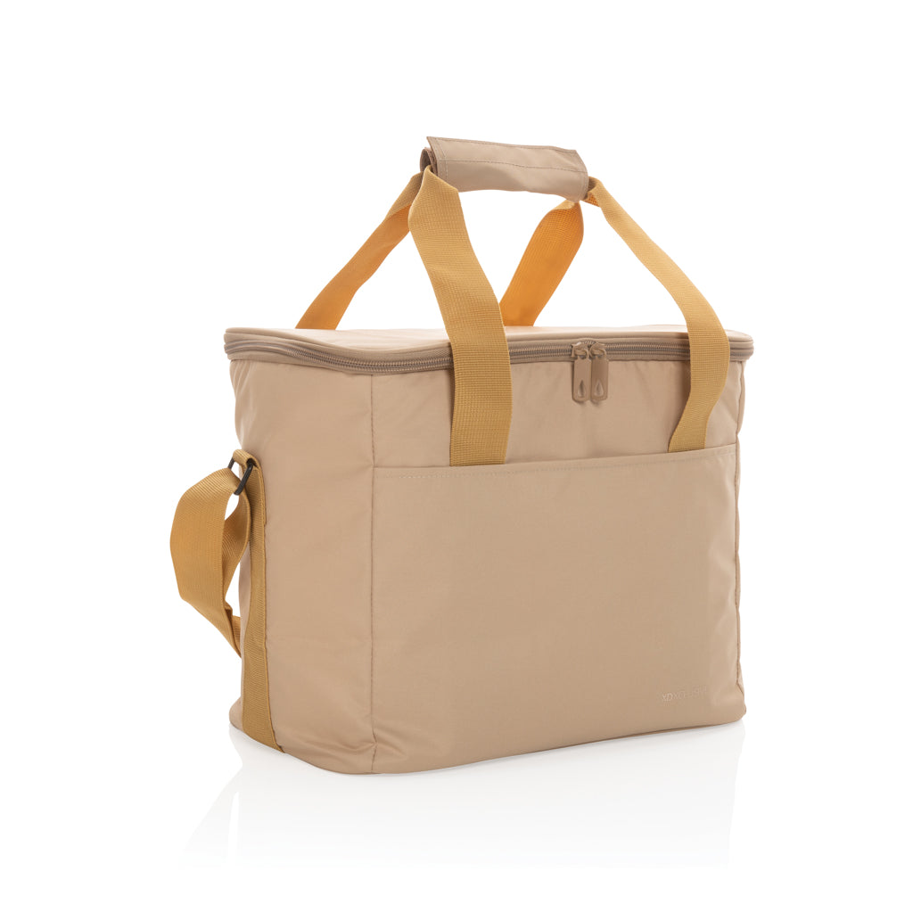 Grote koeltas van gerecycled polyester voor 20 blikjes, beige