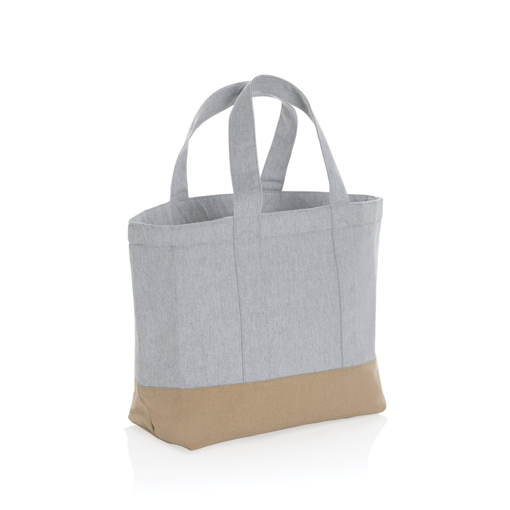 Opvouwbare koeltas van ongeverfd gerecycled canvas voor 8 blikjes, grijs