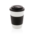Herbruikbare koffiebeker 270 ml met siliconen sleeve, zwart