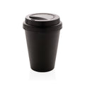 Herbruikbare dubbelwandige koffiebeker 300 ml met schroefdeksel, zwart