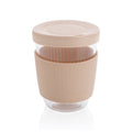 Borosilicaatglas 360 ml met siliconen deksel en sleeve, bruin