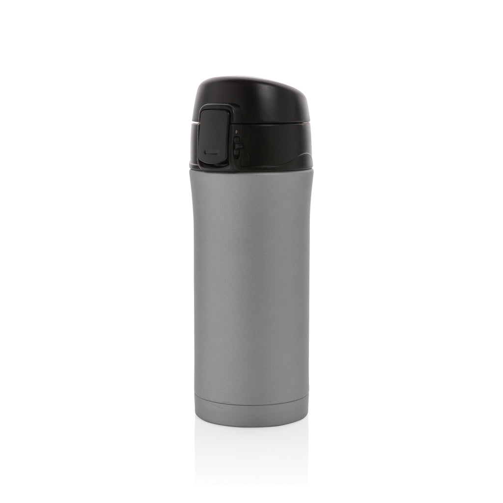 Vacuüm mok 300 ml metallic met afsluitbare dop, grijs