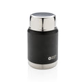 Voedselcontainer 500 ml met koperen binnenwand, incl. lepel, zwart