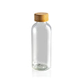 Waterfles 660 ml van gerecycled PET met bamboe dop, transparant