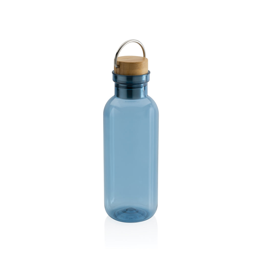Drinkfles 680 ml van gerecycled PET met bamboe dop, blauw