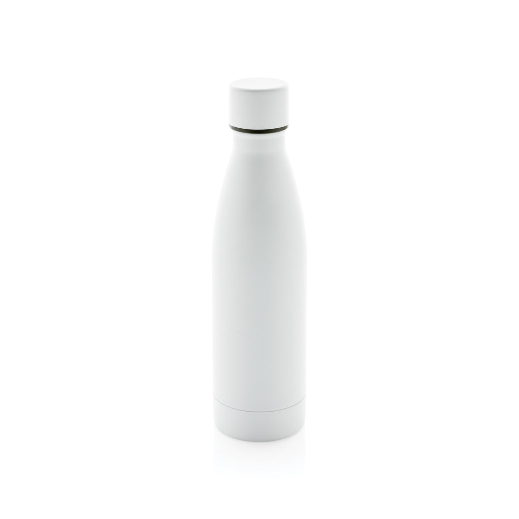 Vacuümfles 500 ml, unikleur, gerecycled RVS, wit