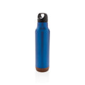 Isoleerfles 600 ml met kurken bodemdetail, blauw