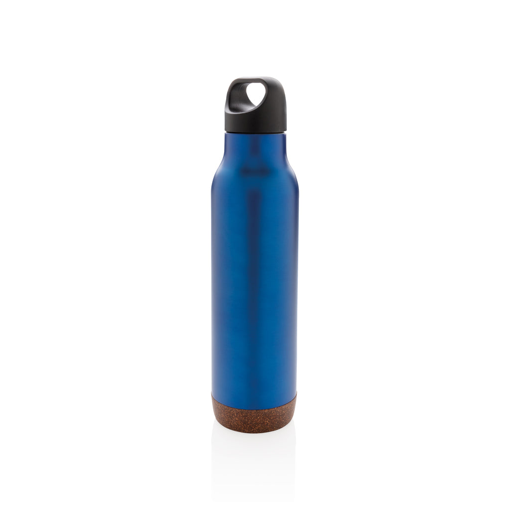 Isoleerfles 600 ml met kurken bodemdetail, blauw