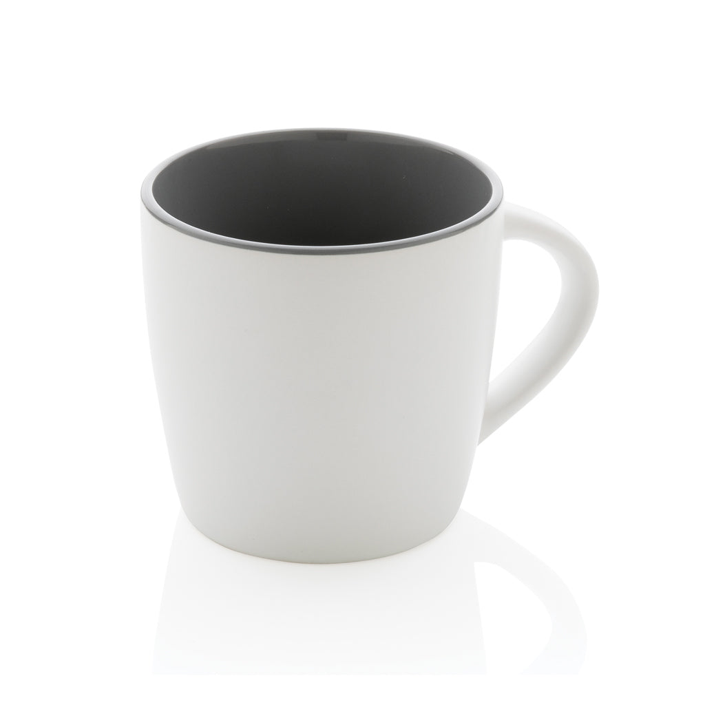Keramische mok 300 ml met gekleurde binnenkant, wit