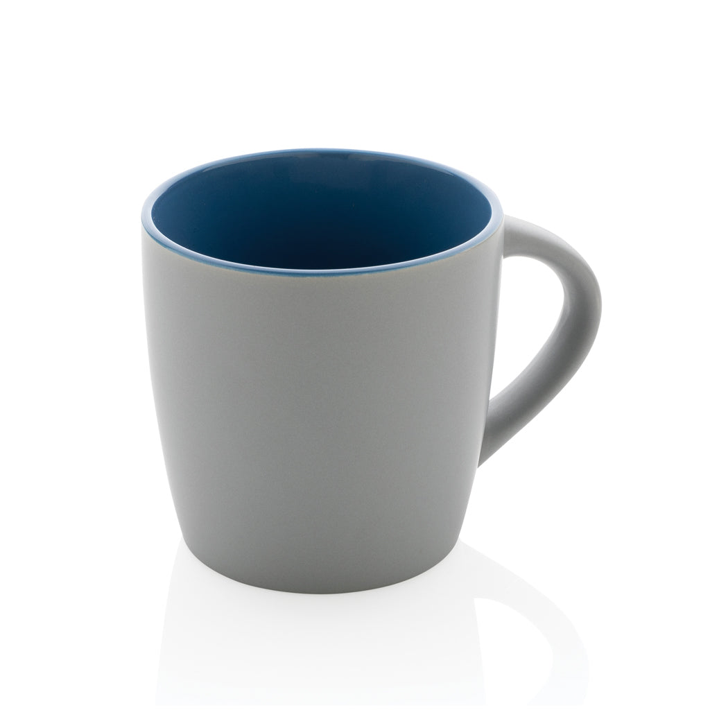 Keramische mok 300 ml met gekleurde binnenkant, blauw