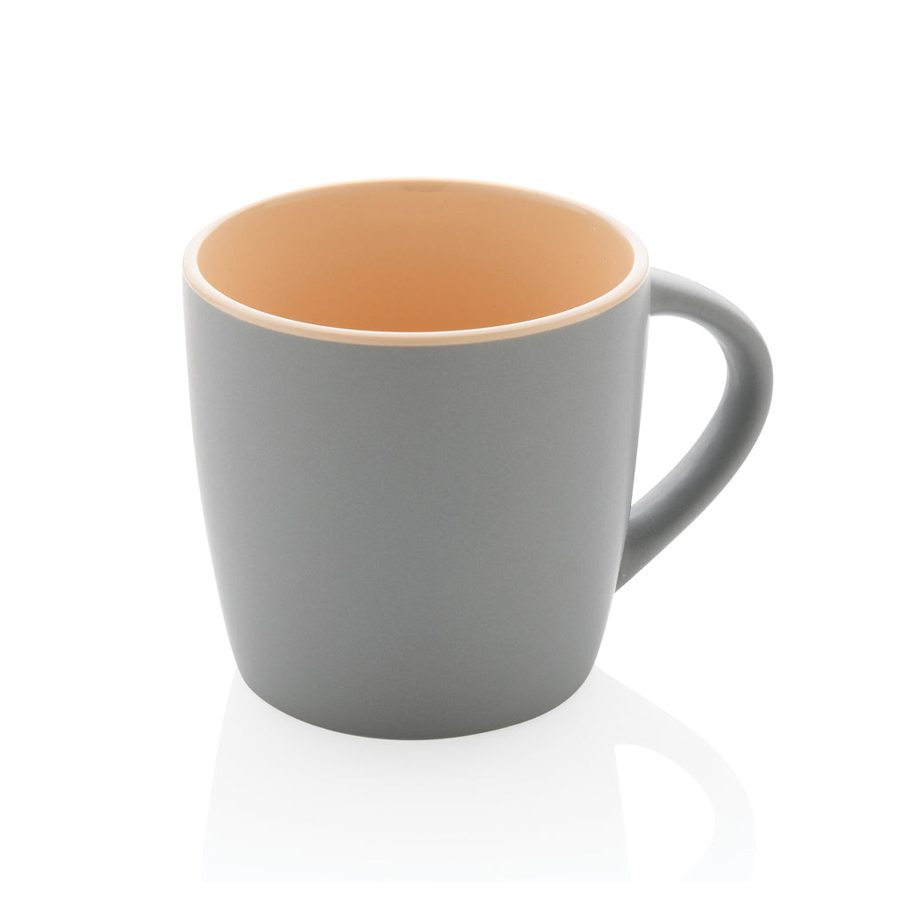 Keramische mok 300 ml met gekleurde binnenkant, bruin