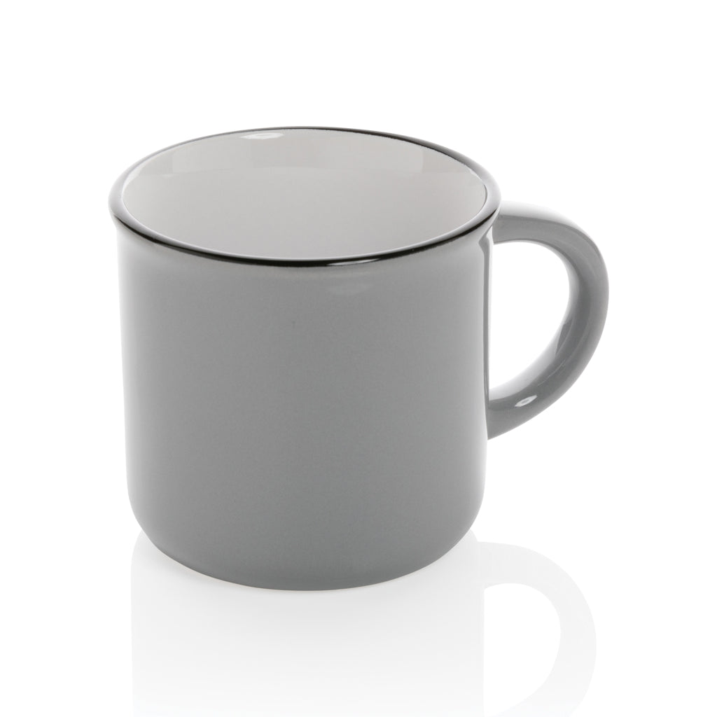 Keramische mok 280 ml met vintage look, grijs
