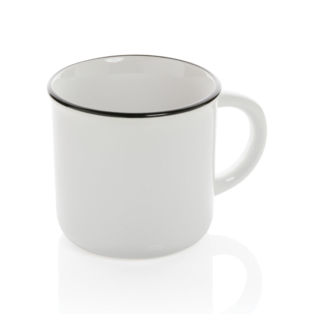 Keramische mok 280 ml met vintage look, wit