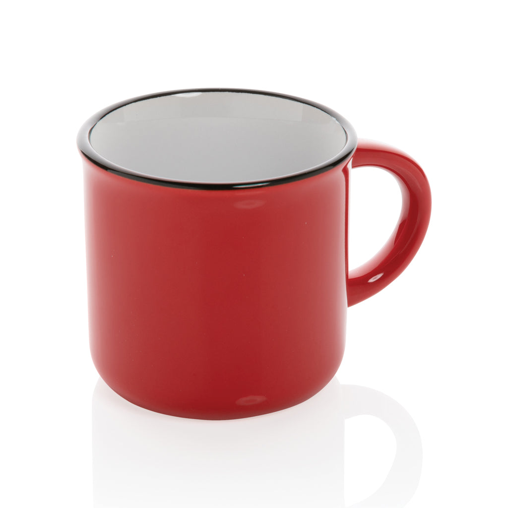 Keramische mok 280 ml met vintage look, rood