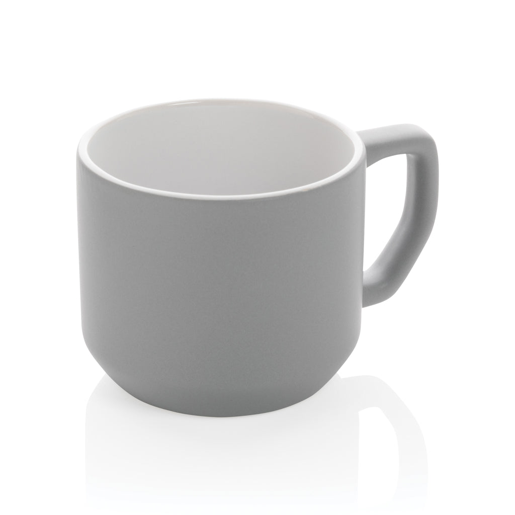 Keramische mok 350 ml met strak design, grijs