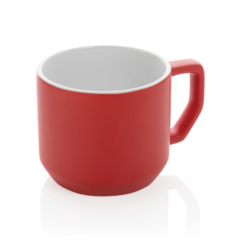 Keramische mok 350 ml met strak design, rood